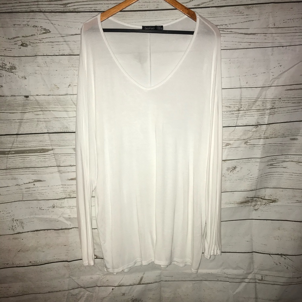 White Long Sleeve Longline Top/ Tunic 🤍